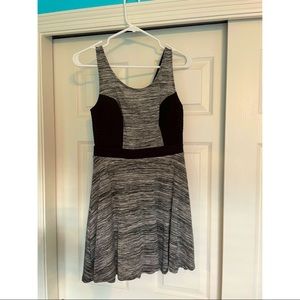 Xhilaration Black and Heather Gray Fitted Dress